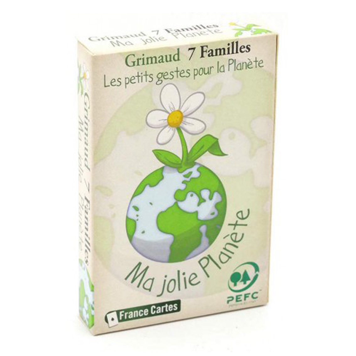 Jeu de 7 familles Jolie Planète écologique cartes à jouer gamme verte.